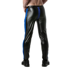 LEADER Pantalon avec Zip Brut Noir-Bleu